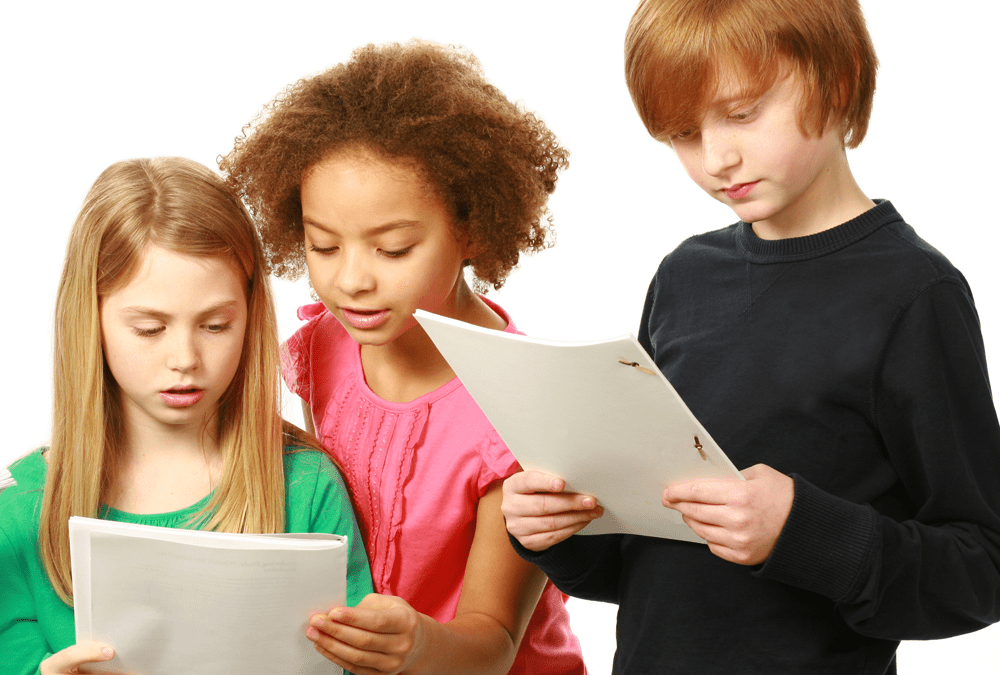 A children holding paper